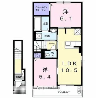 千葉県松戸市六実3丁目【アパート】の間取り
