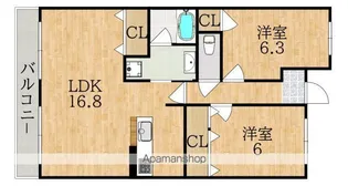 ライオンズマンション富雄【7階】の間取り