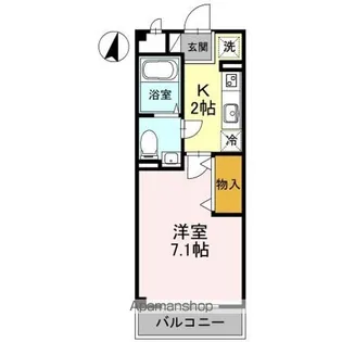 プラシード新越谷【2階】の間取り