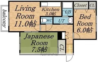 ベイパレス6.9【2階】の間取り