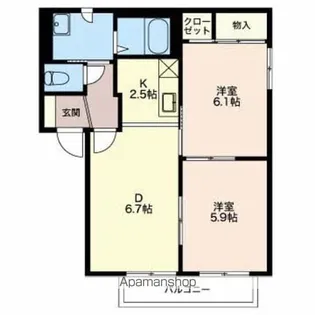 サニーコート花水木【1階】の間取り