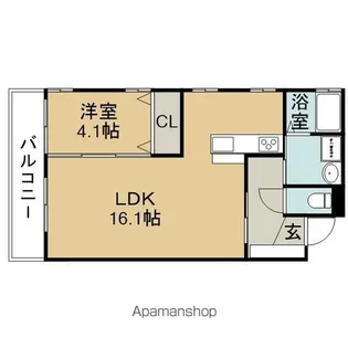 オプティマル勝川【2階】の間取り
