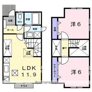 ラ・メゾン・アンソレイエⅠ【1階】の間取り