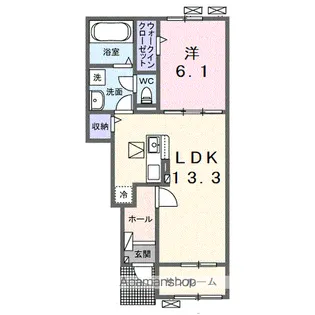 小張プレイスⅠ【1階】の間取り