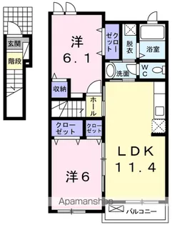 サンリットヒルⅡ【2階】の間取り