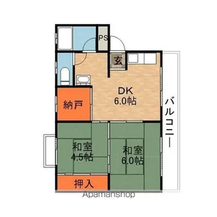 翠香園コーポ百合【3階】の間取り