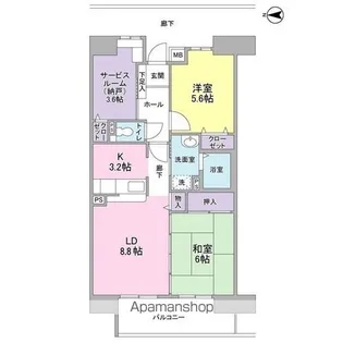 アーバンドエル庄内通【5階】の間取り