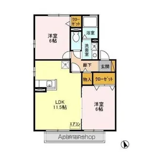 ヴィルヌープ III【2階】の間取り