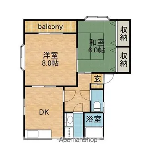 かもめハイツ【202号室】の間取り
