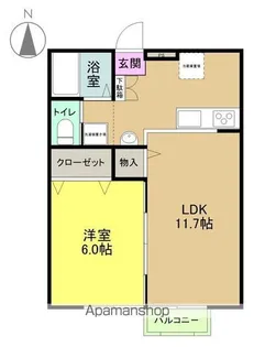 プレミール【A-Ⅱ号室】の間取り
