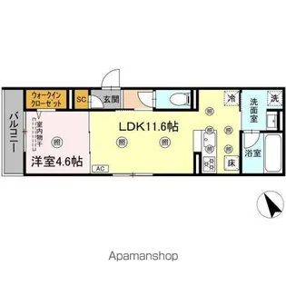 ルミエ西川口【1階】の間取り