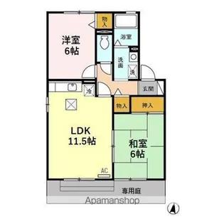 セジュール グリーン B【1階】の間取り