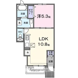 ラッキーゴールド【1階】の間取り