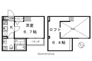 グランツ京都西大路【102w号室】の間取り