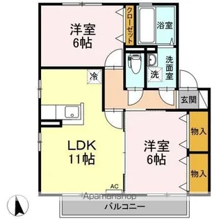 リビングタウン 二番館【2階】の間取り