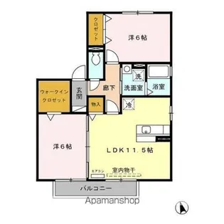 エクレール・コート ⅠⅡⅢ【III20号室】の間取り
