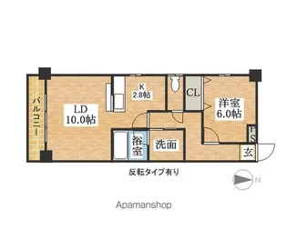 ブラウベルク【4階】の間取り