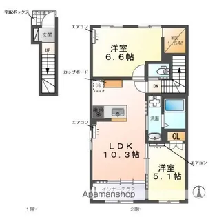 ウェストビレッヂⅡ【2階】の間取り