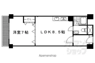 西陣グランドハイツ【408号室】の間取り