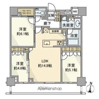 ドレッセ千鳥町【4階】の間取り