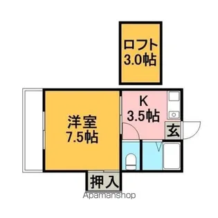 コーポ立花【1階】の間取り