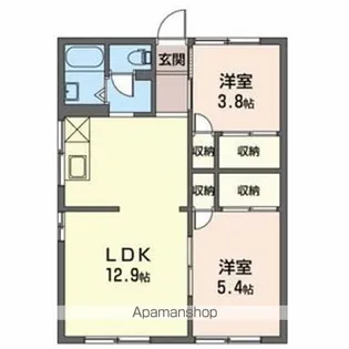 フォーブル ロッキー【1階】の間取り