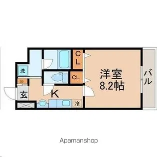 アイーラ渡辺【5階】の間取り