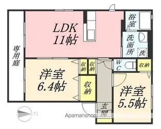 ロフティ 弐番館【1階】の間取り