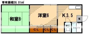 クリスタルコーポ【102号室】の間取り
