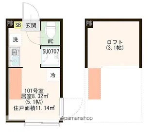 ハーモニーテラス上板橋Ⅱ【101号室号室】の間取り