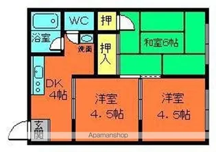 マンション甘樫【1階】の間取り