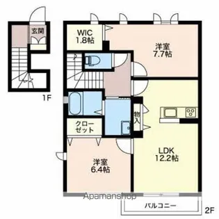 レザンアーブルB棟【2階】の間取り