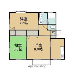 サンパレス黒澤E【201号室】の間取り