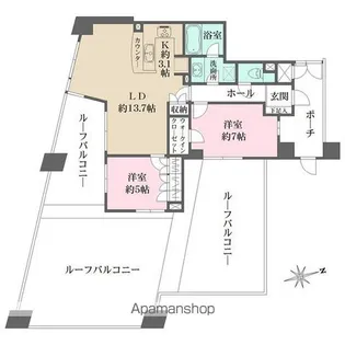 ファミールグラン用賀イクスヴィア【9階】の間取り