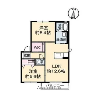 徳島県阿波市吉野町西条字築地【アパート】の間取り