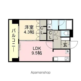 RJRプレシア博多駅前【506号室】の間取り