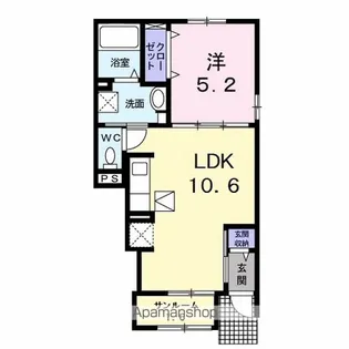 ルシェルブルー【1階】の間取り