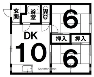 柏林台コーポA【2号室】の間取り