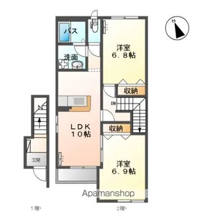 メルヴェーユ黒須Ⅴ【2階】の間取り