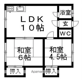 陽光マンション【1階】の間取り