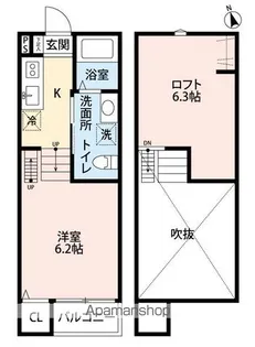 VILLAGE 響 一号館【1階】の間取り