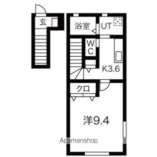 ワンリッチ金ヶ崎B【2階】の間取り