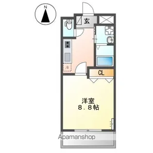 カーサ・デ・ラ・ルース【206号室】の間取り