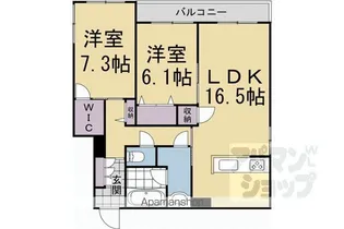 ラフィーネ松ケ崎【201号室】の間取り