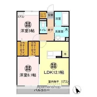 ラ・ペジブル A【2階】の間取り