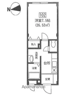 アドバンテージ本牧【102号室号室】の間取り