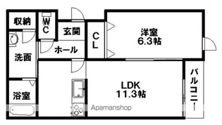 ラ・パーチェ柳町【2階】の間取り