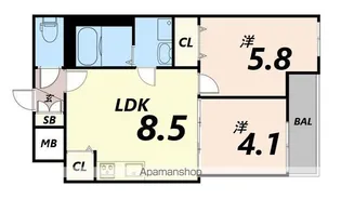 HABITASION京口【301号室号室】の間取り