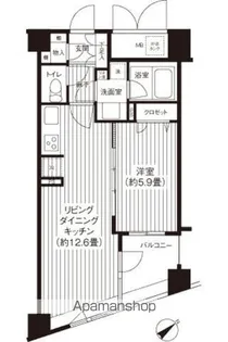 東京都新宿区余丁町【マンション】の間取り