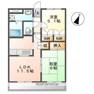 グリーンヒル弐番館【2階】の間取り
